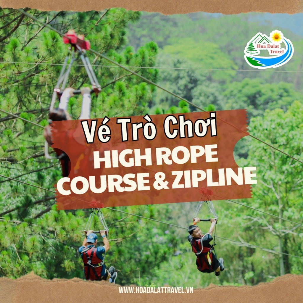 Vé trò chơi đu dây mạo hiểm High Rope Course & Zipline